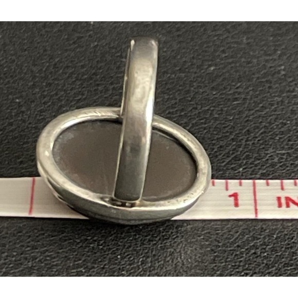 Sterling Silver Druzy Ring Quartz Statement Graphite Stone 925 Size 5 - Picture 7 of 7